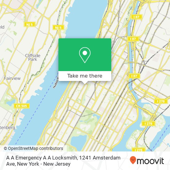 A A Emergency A A Locksmith, 1241 Amsterdam Ave map