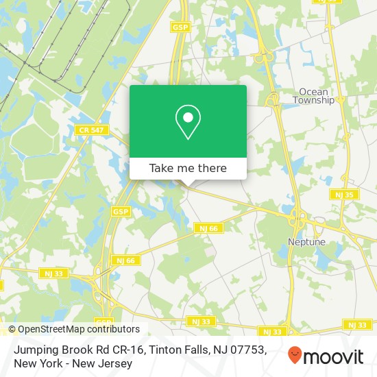 Mapa de Jumping Brook Rd CR-16, Tinton Falls, NJ 07753