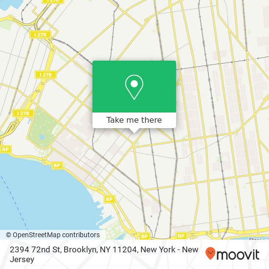 Mapa de 2394 72nd St, Brooklyn, NY 11204