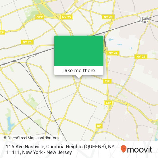 Mapa de 116 Ave Nashville, Cambria Heights (QUEENS), NY 11411