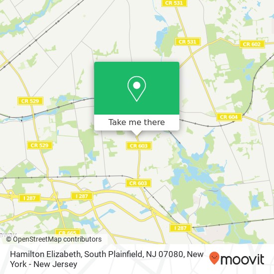 Mapa de Hamilton Elizabeth, South Plainfield, NJ 07080
