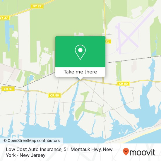 Mapa de Low Cost Auto Insurance, 51 Montauk Hwy
