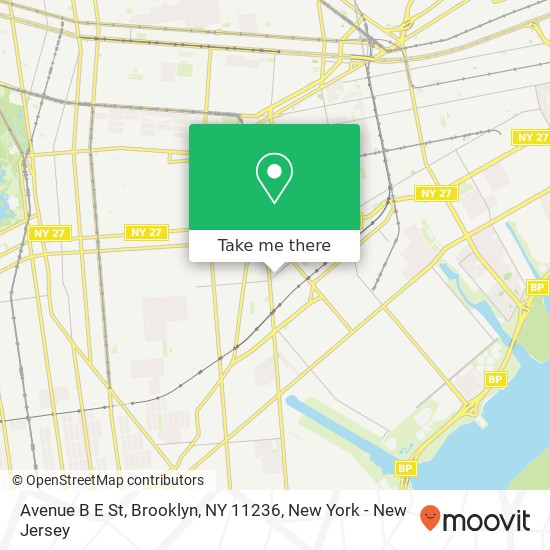 Mapa de Avenue B E St, Brooklyn, NY 11236