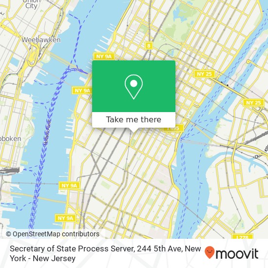 Mapa de Secretary of State Process Server, 244 5th Ave