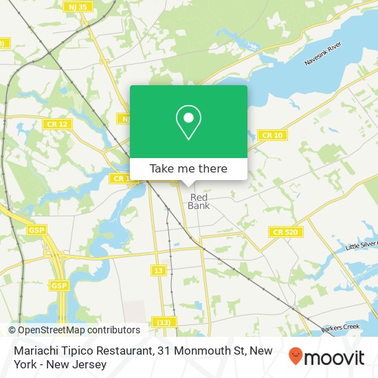 Mapa de Mariachi Tipico Restaurant, 31 Monmouth St