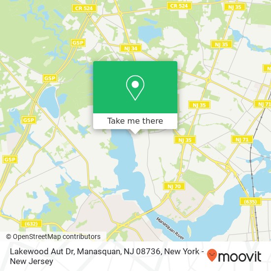 Mapa de Lakewood Aut Dr, Manasquan, NJ 08736