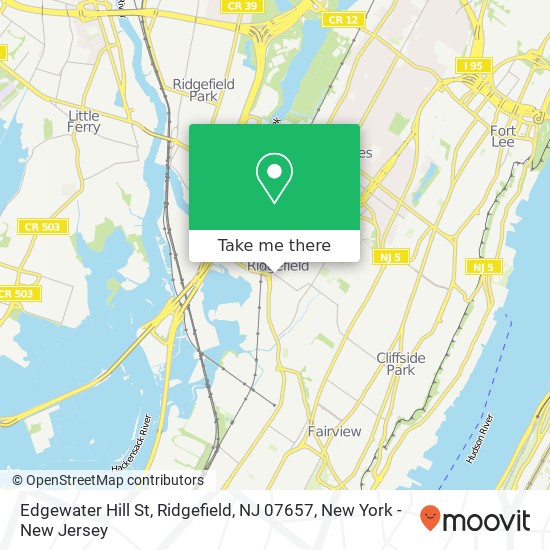 Mapa de Edgewater Hill St, Ridgefield, NJ 07657