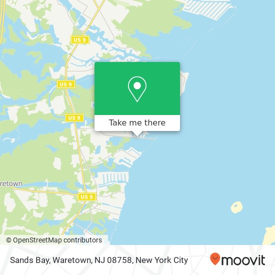 Mapa de Sands Bay, Waretown, NJ 08758