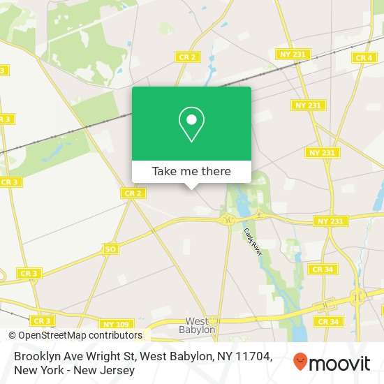 Mapa de Brooklyn Ave Wright St, West Babylon, NY 11704