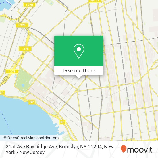 Mapa de 21st Ave Bay Ridge Ave, Brooklyn, NY 11204