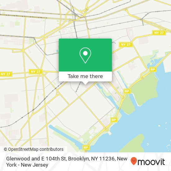 Mapa de Glenwood and E 104th St, Brooklyn, NY 11236