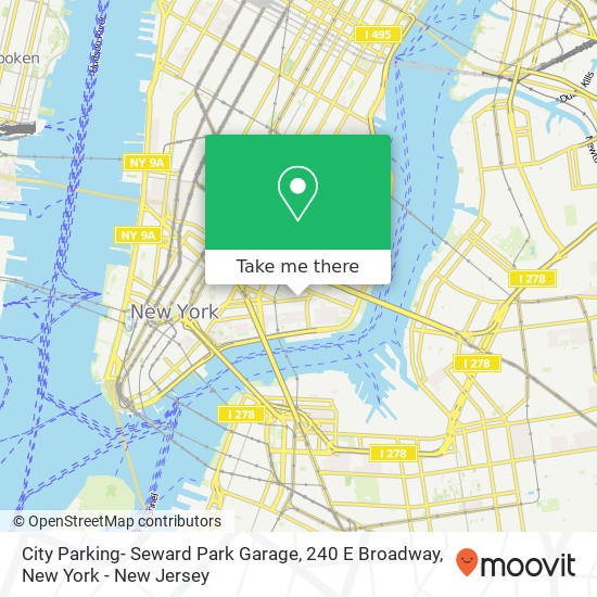 Mapa de City Parking- Seward Park Garage, 240 E Broadway