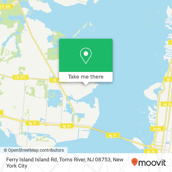 Mapa de Ferry Island Island Rd, Toms River, NJ 08753