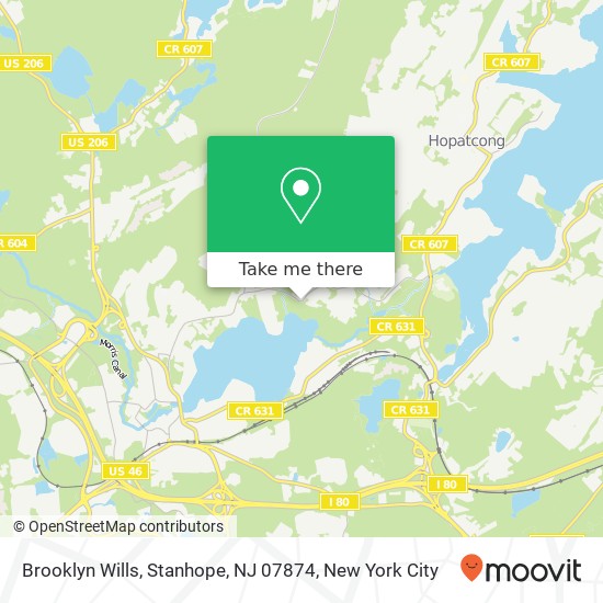 Mapa de Brooklyn Wills, Stanhope, NJ 07874