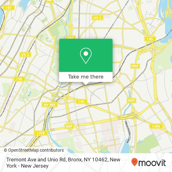 Mapa de Tremont Ave and Unio Rd, Bronx, NY 10462