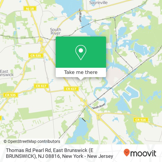 Mapa de Thomas Rd Pearl Rd, East Brunswick (E BRUNSWICK), NJ 08816