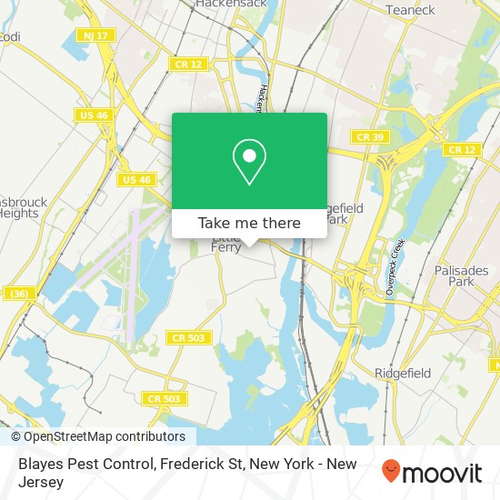 Mapa de Blayes Pest Control, Frederick St