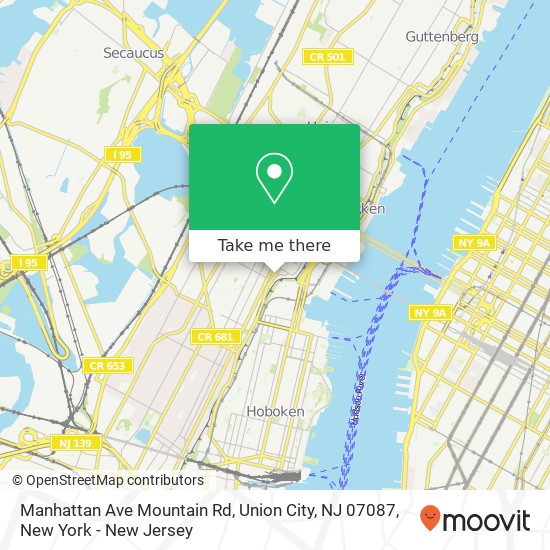 Manhattan Ave Mountain Rd, Union City, NJ 07087 map