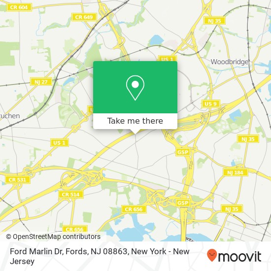 Mapa de Ford Marlin Dr, Fords, NJ 08863