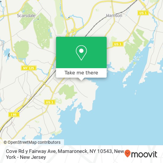 Cove Rd y Fairway Ave, Mamaroneck, NY 10543 map