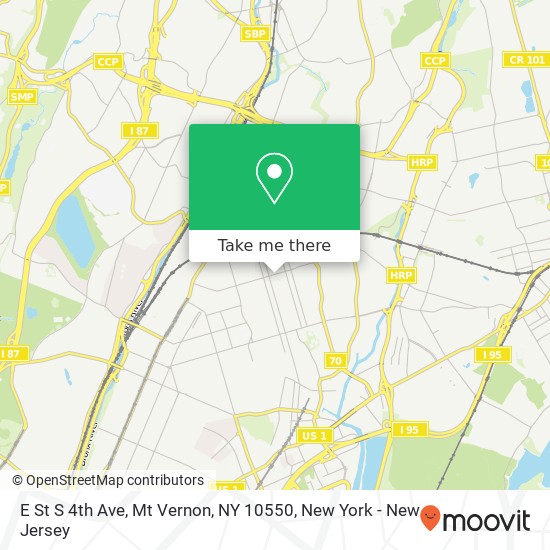 Mapa de E St S 4th Ave, Mt Vernon, NY 10550
