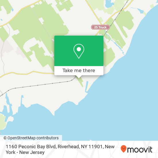 Mapa de 1160 Peconic Bay Blvd, Riverhead, NY 11901