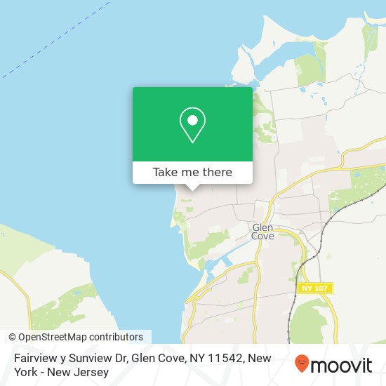 Mapa de Fairview y Sunview Dr, Glen Cove, NY 11542