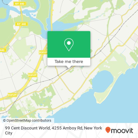 Mapa de 99 Cent Discount World, 4255 Amboy Rd