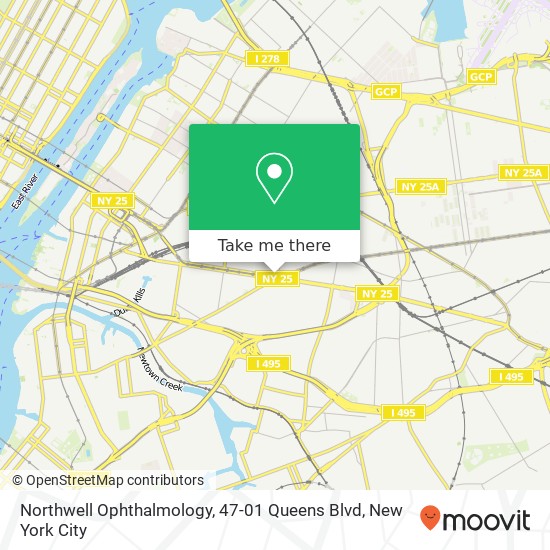 Mapa de Northwell Ophthalmology, 47-01 Queens Blvd