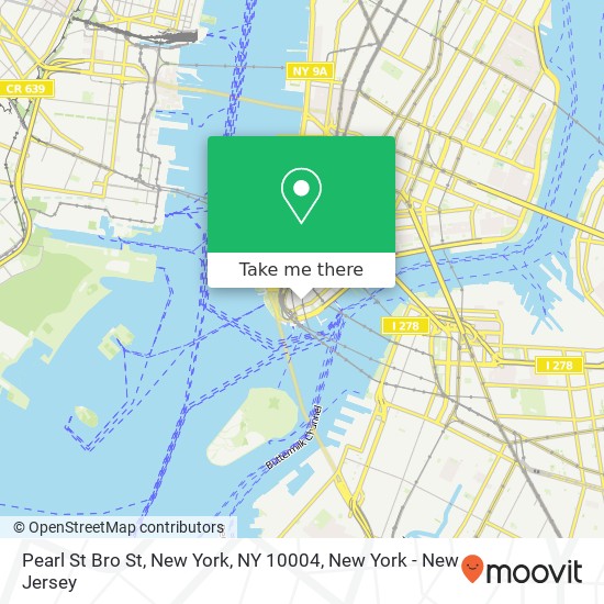 Pearl St Bro St, New York, NY 10004 map