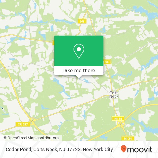 Mapa de Cedar Pond, Colts Neck, NJ 07722