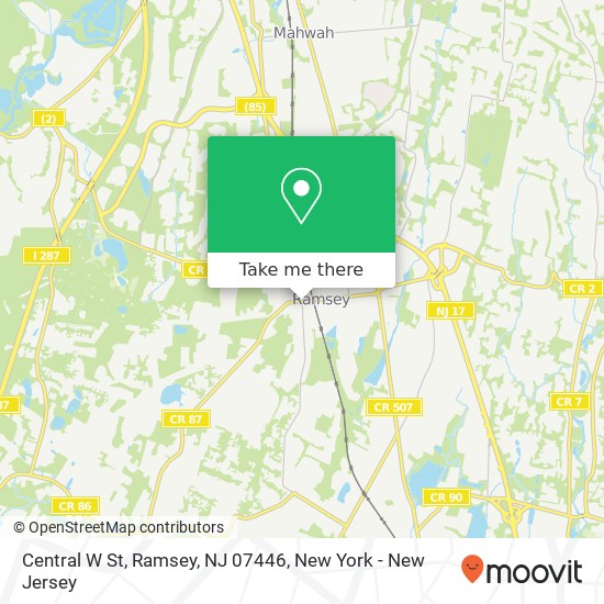 Mapa de Central W St, Ramsey, NJ 07446