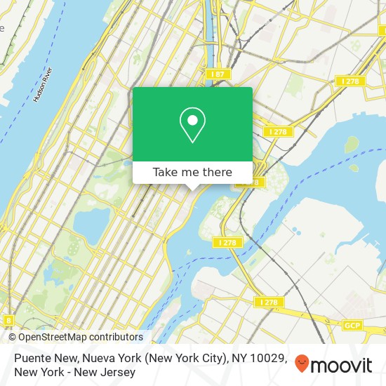 Mapa de Puente New, Nueva York (New York City), NY 10029