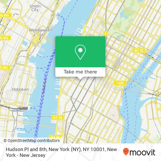 Mapa de Hudson Pl and 8th, New York (NY), NY 10001