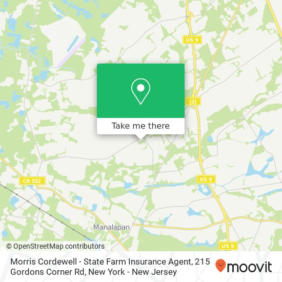 Mapa de Morris Cordewell - State Farm Insurance Agent, 215 Gordons Corner Rd