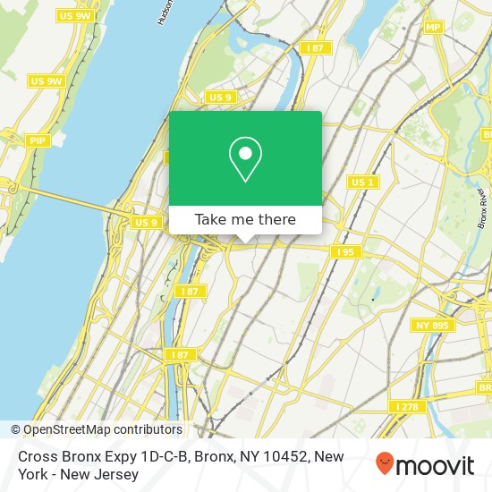Mapa de Cross Bronx Expy 1D-C-B, Bronx, NY 10452