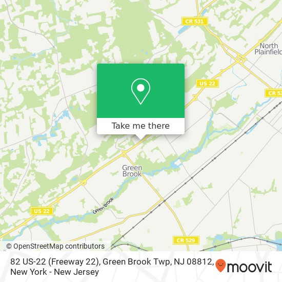 Mapa de 82 US-22 (Freeway 22), Green Brook Twp, NJ 08812