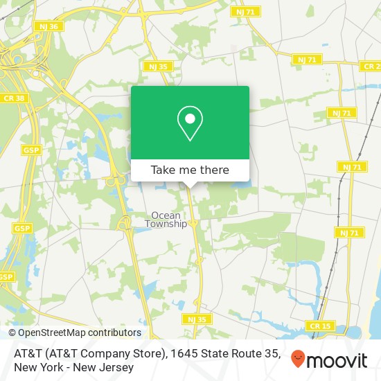 Mapa de AT&T (AT&T Company Store), 1645 State Route 35