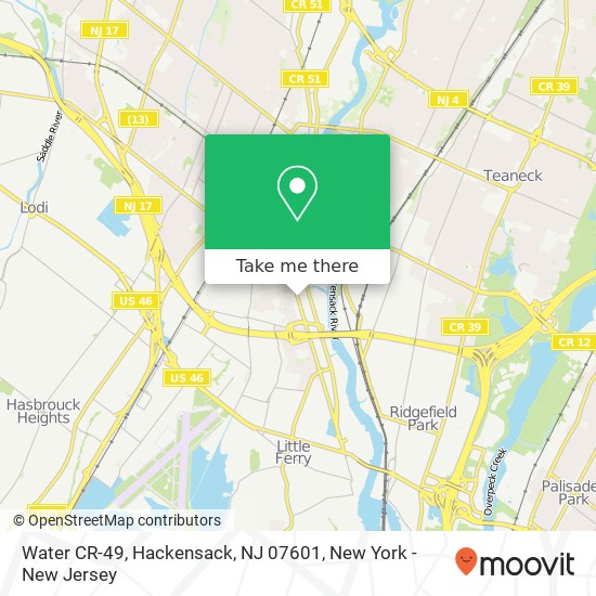 Mapa de Water CR-49, Hackensack, NJ 07601