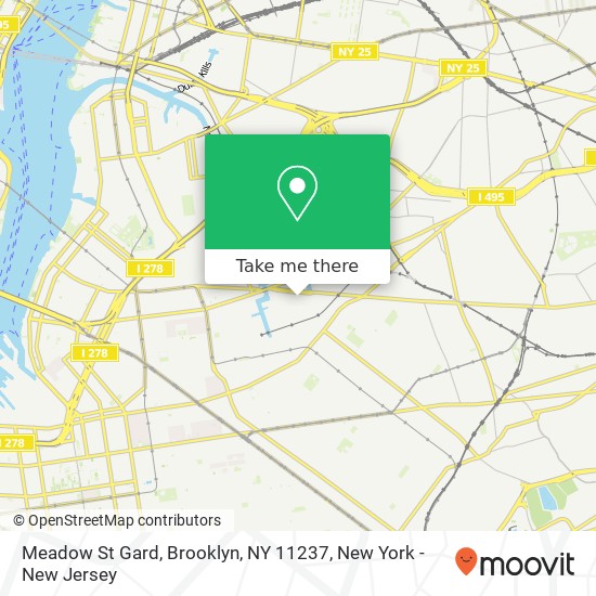 Mapa de Meadow St Gard, Brooklyn, NY 11237