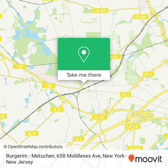 Burgerim - Metuchen, 658 Middlesex Ave map