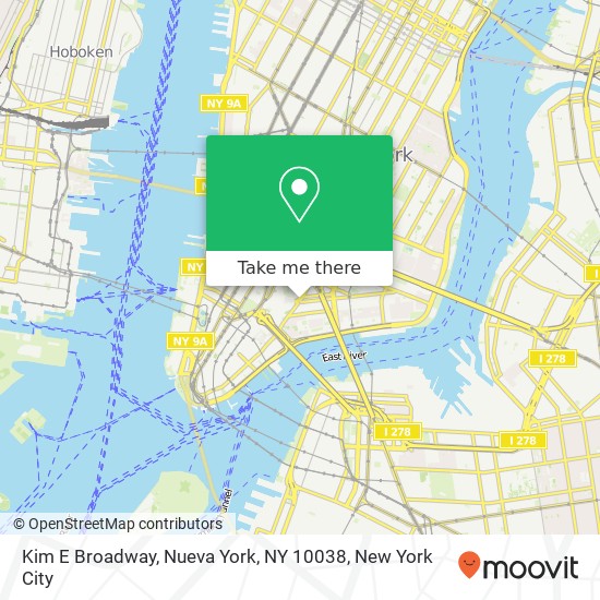 Mapa de Kim E Broadway, Nueva York, NY 10038