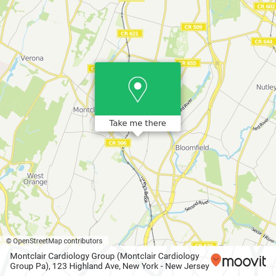 Montclair Cardiology Group (Montclair Cardiology Group Pa), 123 Highland Ave map