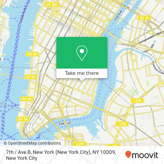 7th / Ave B, New York (New York City), NY 10009 map