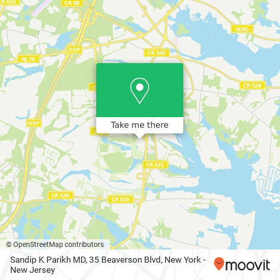 Sandip K Parikh MD, 35 Beaverson Blvd map