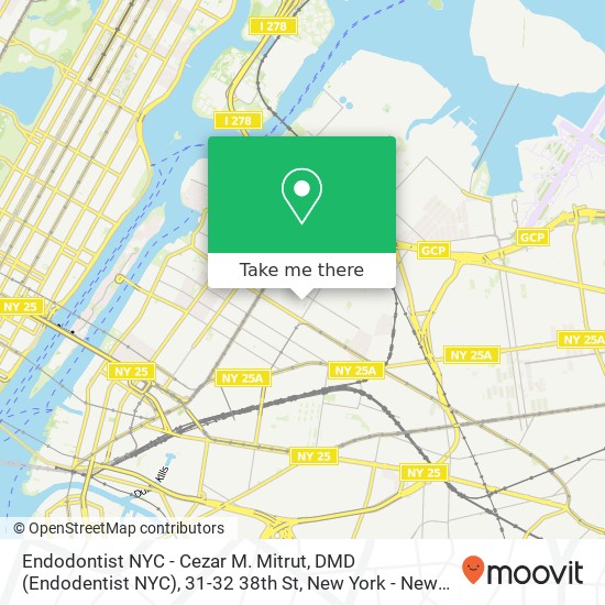 Mapa de Endodontist NYC - Cezar M. Mitrut, DMD (Endodentist NYC), 31-32 38th St