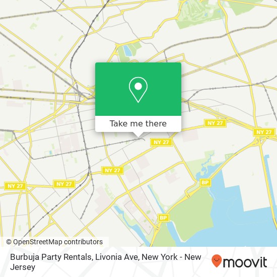 Mapa de Burbuja Party Rentals, Livonia Ave