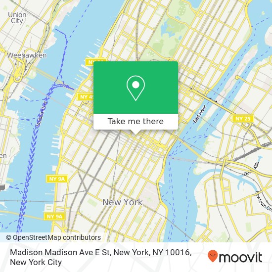 Mapa de Madison Madison Ave E St, New York, NY 10016