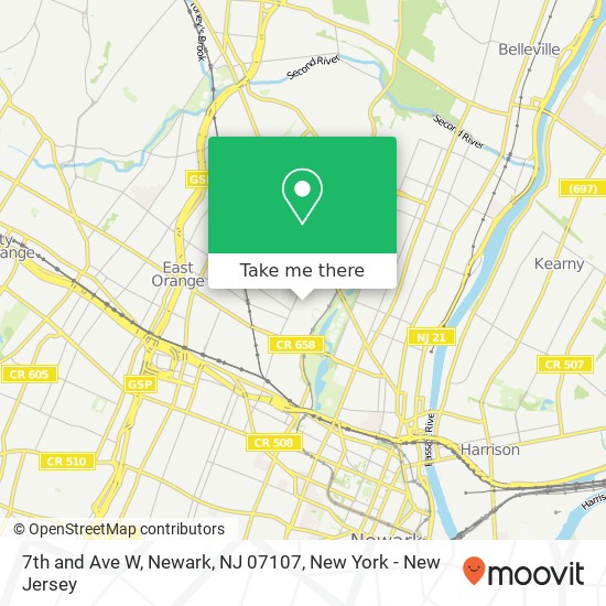 7th and Ave W, Newark, NJ 07107 map