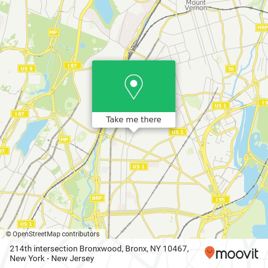 214th intersection Bronxwood, Bronx, NY 10467 map
